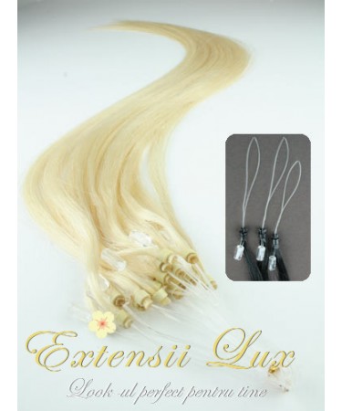 Extensii par microring Blond Platinat #613 Extensii par microring Blond Platinat #613