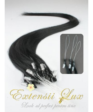 Extensii par microring Negru Intens #1