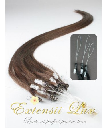 Extensii microring Saten Ciocolatiu #4 par 100% natural Extensii microring Saten Ciocolatiu #4 par 100% natural