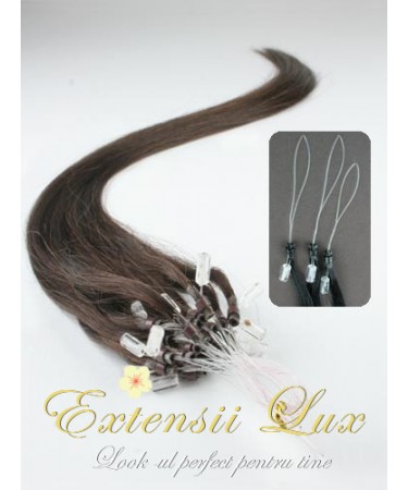 Extensii microring Saten Inchis #2 din par 100% natural Extensii microring Saten Inchis #2 din par 100% natural